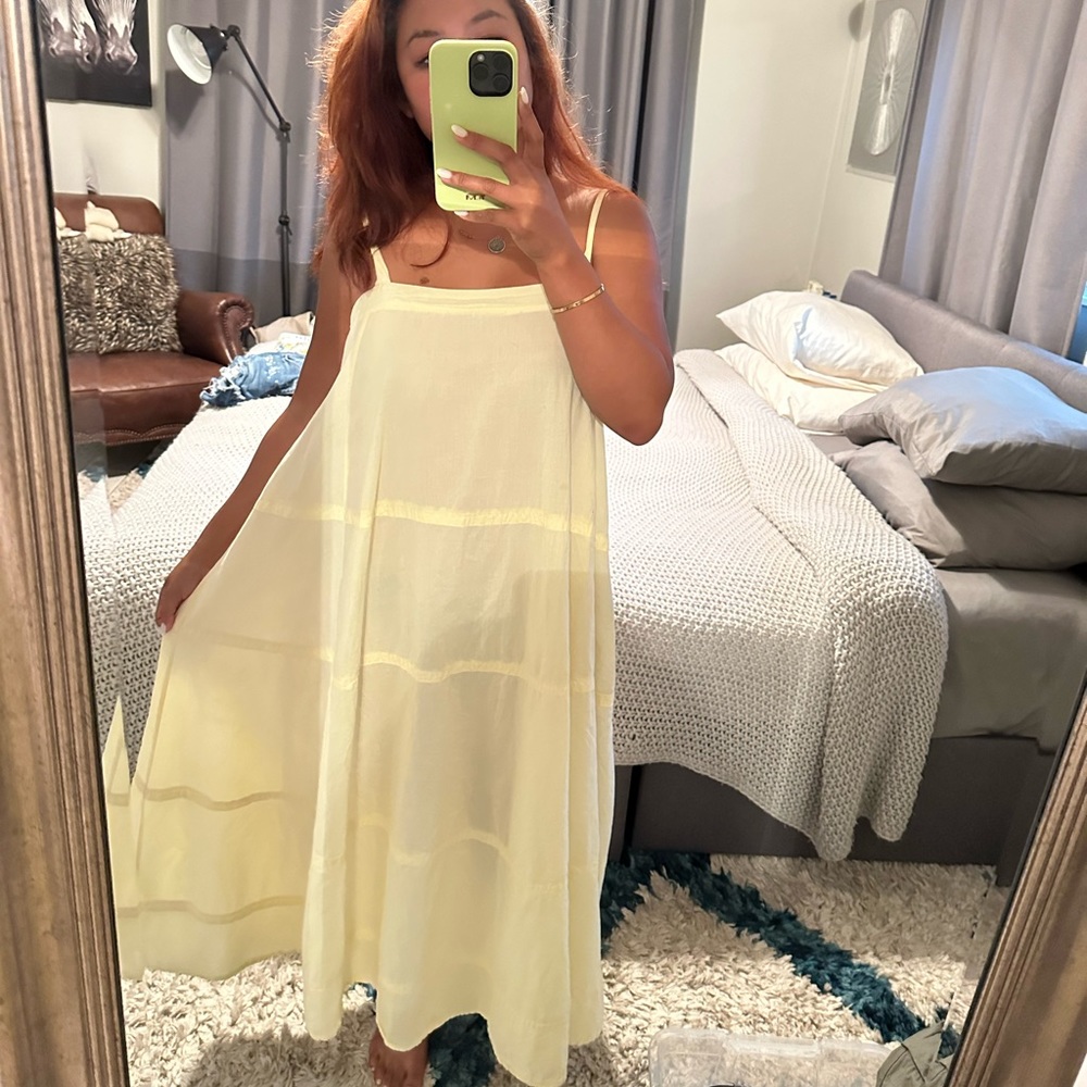 Yellow flowy dress